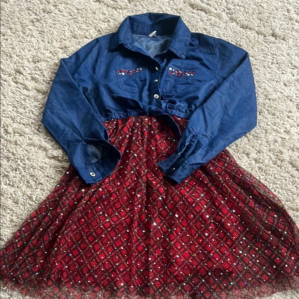 Stylish Blue and Red Kids Dress